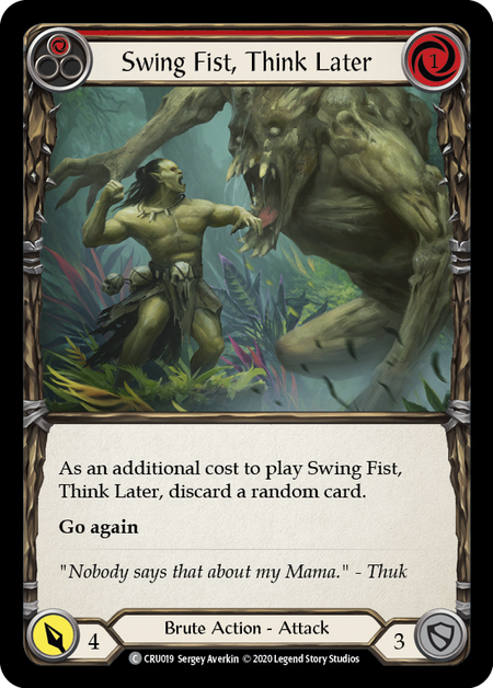 Swing Fist, Think Later (Red) - Foil