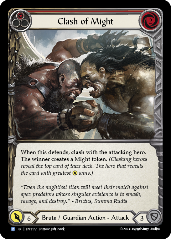 Clash of Might (Red) - Rainbow Foil