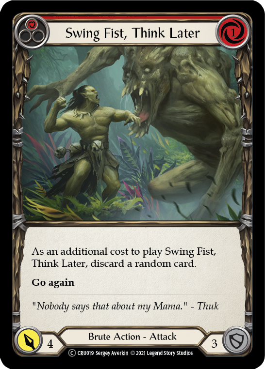 Swing Fist, Think Later (Red) - Foil