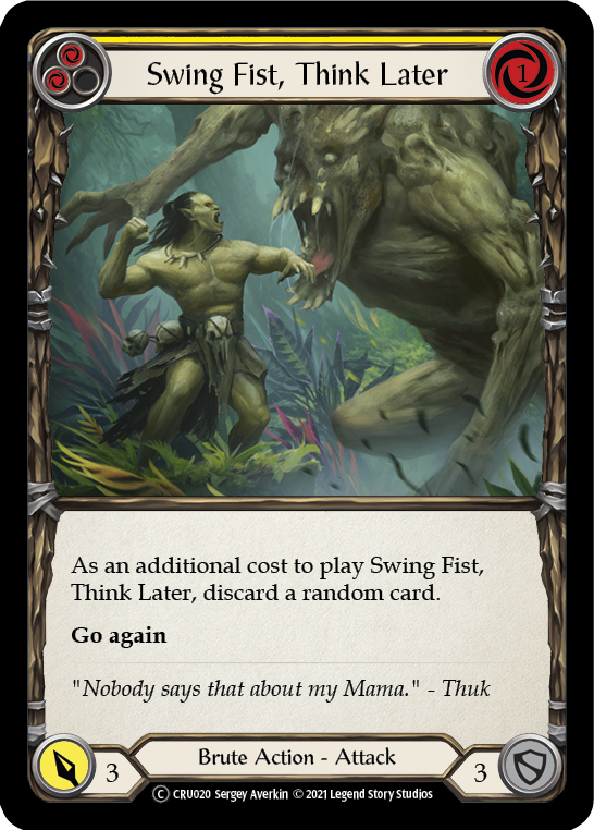 Swing Fist, Think Later (Yellow) - Foil