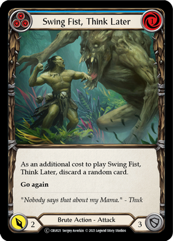 Swing Fist, Think Later (Blue) - Foil